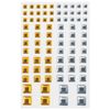 Self-adhesive rhinestone "Square", 6-15 mm, 80 PCs., color: Golden/silver, on a substrate, TREASURE ISLAND