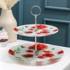 Доляна / Doliana / 2-tiered round dish "Red poppies", 25/20 × 24 cm