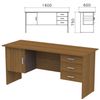 Table written "Kanz," 1600 x600 x750 mm, 2 bollards, combined, walnut pyramidal color