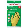 ЛАЙМА / Latex household gloves "Lux", REUSABLE, cotton dusting, dense, size L (large)