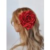 Milotto / Hairpin-brooch "Rose" red