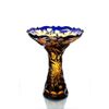 Гусевской Хрустальный завод / Crystal vase "Falling petals" amber-blue