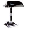 Table lamp made of marble GALANT, base - black marble with silver trim
