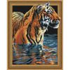Опт-картина / 3D Diamond mosaic 40x50, round rhinestones Tiger in water