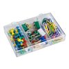Stationery set of 3 items, clips, clamps, buttons