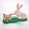 Wooden "Easter Bunny with a trolley" 490-1