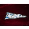 Triangular bracelet with buttons made of genuine leather with silver thread embroidery
