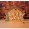Wooden toy puzzle "the wolf and the seven little kids"