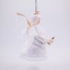 Потешный промысел / Christmas tree toy made of porcelain "Flying Angel with a Trumpet"