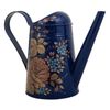 Жостово / Steel watering can "Rose" dark blue background