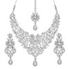 Collier de ton argent en alliage de diamants autrichiens étincelants Touchstone serti de Maangtika pour les femmes