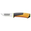 Knife for heavy work with sharpener, FISKARS, three-component handle, file on the blade