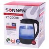 TEApot SONNEN KT-200BK, 1.7 litres, 2200 w, closed heating element, glass, lighting, black
