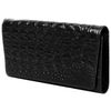 Purse women's FABULA, 185х95 mm, genuine leather, hidden button, crocodile, black