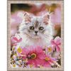 Опт-картина / Diamond mosaic 40x50, round rhinestones Kitten in flowers
