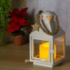 Kaemingk / Decorative lantern with candle Gilbert 23 cm white