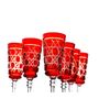 Гусевской Хрустальный завод / Set of crystal glasses "Imperial" red drawing "Russian stone" 6 pieces