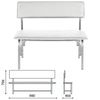 COMFORUM / Bench with backrest "Astrid", 980x460x796 mm, frame light gray, leatherette light gray