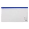Carpeta de sobres pequeño con cremallera (250x135 mm), transparente, celeste, 0,11 mm, BRAUBERG