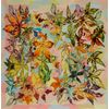 Silk scarf "Girl's grapes"