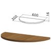 Table of the side semicircle "Kanz", 600 x300s750 mm, NO OPORY, the color of the nut pyramidal