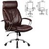 METTA office chair "LK-13CH", leather, chrome, brown