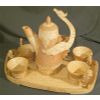 Coffee set made of birch bark for 4 persons