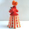 Дымковская глиняная игрушка / Figurine "Lady with a dog in a red jacket"