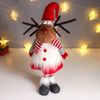 Сималенд / Interior doll "Oleshka in a red dress and cap, white fur vest"