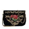 Velvet bag "Dolce Rose" green with zipper, Torzhok Gold Seamstress