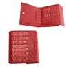 Purse women's BEFLER Cayman 105х110 mm, genuine leather, button, alligator clip, red