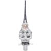 Kaemingk / Christbaumspitze Santa - Christmasville Collection 28 cm, silber, Glas