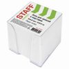 STAFF / Block for notes in a transparent stand, cube 9x9x9 cm, white, whiteness 90-92%
