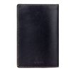 Etui passeport FABULA "Kansas", cuir véritable, surpiqûres, gaufrage "Passport", noir