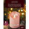 Kaemingk / LED candle Living Flame 10 cm pink wax battery operated, timer