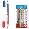 The markers are double-sided CARIOCA (Italy) "Bi-color", 6 pieces (12 colors), superspyware, ventilated cap