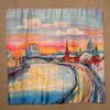 Silk scarf "Moscow river"