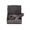 Set key holder black + belt black + gift box from wood