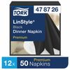 TORK / Serving nonwoven paper napkins "LinStyle Premium" black 39x39 cm, 50 pcs.