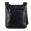 Bag FABULA "Kansas", genuine leather, stitching, zipper, 230x310x40 mm, black