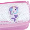 Pencil case-cosmetic bag INLANDIA, 2 branches, soft, sequined, mermaid, pink, 21х6х9 cm