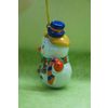Ярославская майолика / Juguete de árbol de Navidad "Muñeco de nieve con sombrero de copa"