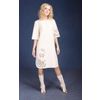 Снежинка / Snowflake / Women's dress "A-la-russ" of a-line silhouette made of linen with cutwork embroidery