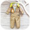 Demi-season overalls for kids from waterproof fabric on a lining from cotton