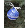 Снежинка / Snowflake / New Year's ball with lace and painting
