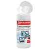 BRAUBERG / Dry and wet wipes for optical surfaces and monitors, in a tube 50 + 50 pcs.