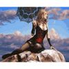 Опт-картина / Painting by numbers 40x50 Girl on a stone