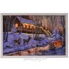 Kaemingk / LED picture Santa's Party House 58 * 38 cm with fiber optic and LED backlighting, battery operated