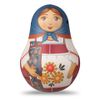 Шугозерская роспись / Shugozerskaya painting / Small tumbler with a musical mechanism "Flowers of the sun" with a spinning wheel hand-painted