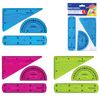 Set drawing small flexible BRAUBERG "FLEX" (line 15 cm, triangle, protractor), assorted